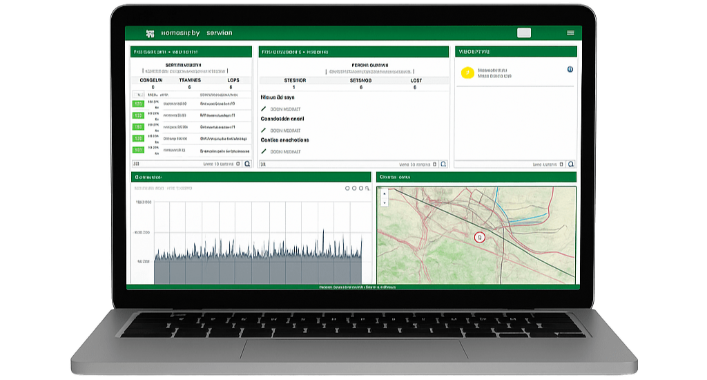Virtual control room per visualizzare i principali parametri delle reti e dei sistemi su laptop